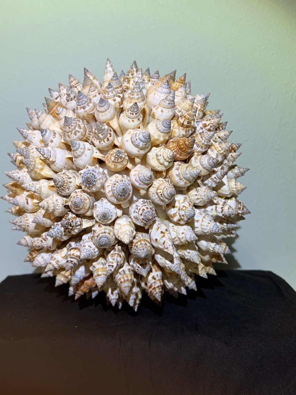 Decorative Coastal Seashell Sphere - Natural White & Tan Shells